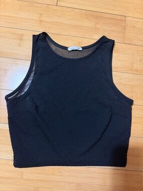 Black Mesh Crop Top